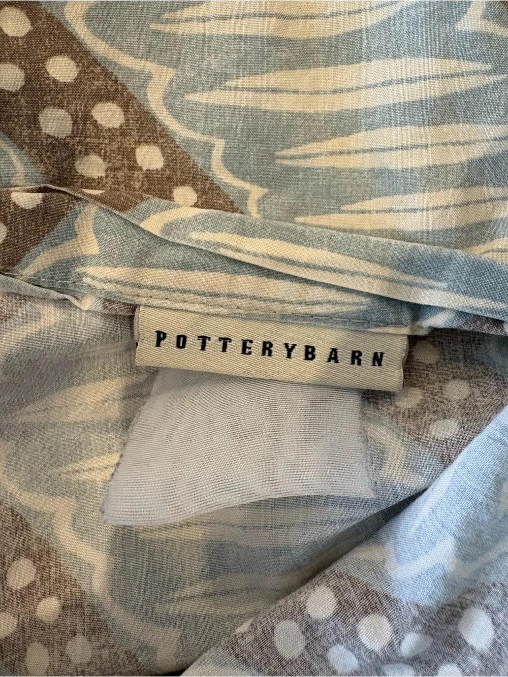 Pottery Barn Sydney Chevron King Duvet Cover & 2 Sham Bedding Set Cotton Blue